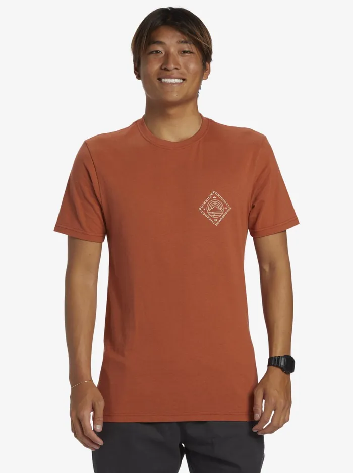 Tees Men Quiksilver Scenic View TShirt Baked Clay Tees Men Quiksilver Scenic View TShirt Baked Clay