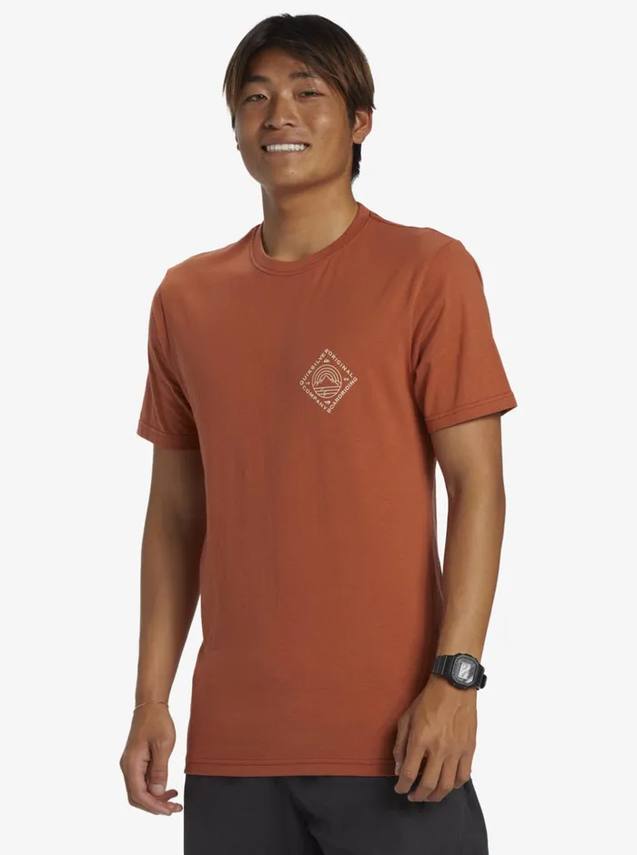 Tees Men Quiksilver Scenic View TShirt Baked Clay Tees Men Quiksilver Scenic View TShirt Baked Clay