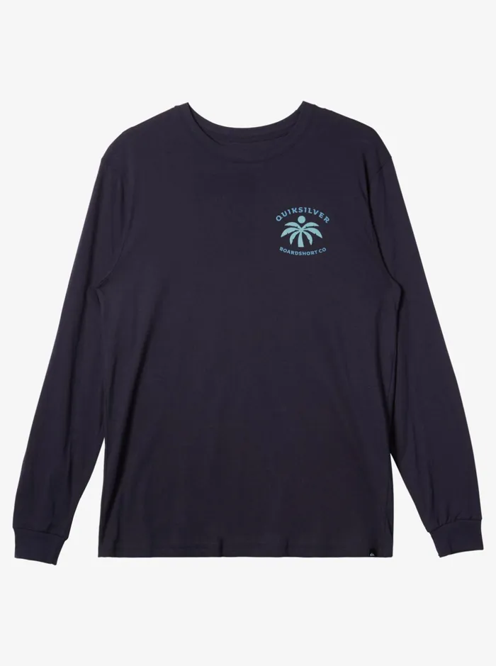 Tees Men Quiksilver Solo Arbol Long Sleeve TShirt Navy Blazer