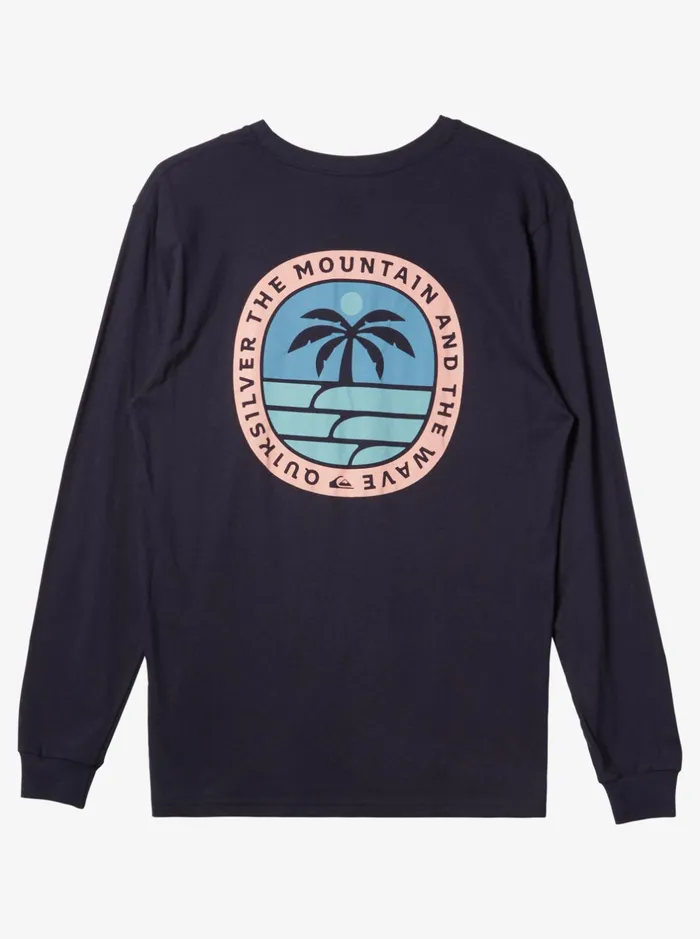 Tees Men Quiksilver Solo Arbol Long Sleeve TShirt Navy Blazer Tees Men Quiksilver Solo Arbol Long Sleeve TShirt Navy Blazer