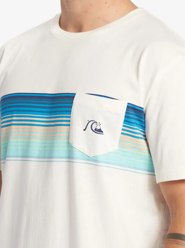 Tees Men Quiksilver Swell Vision Stripe Pocket TShirt Gardenia Tees Men Quiksilver Swell Vision Stripe Pocket TShirt Gardenia
