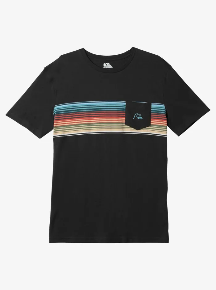 Tees Men Quiksilver Swell Vision Stripe Pocket TShirt Tarmac