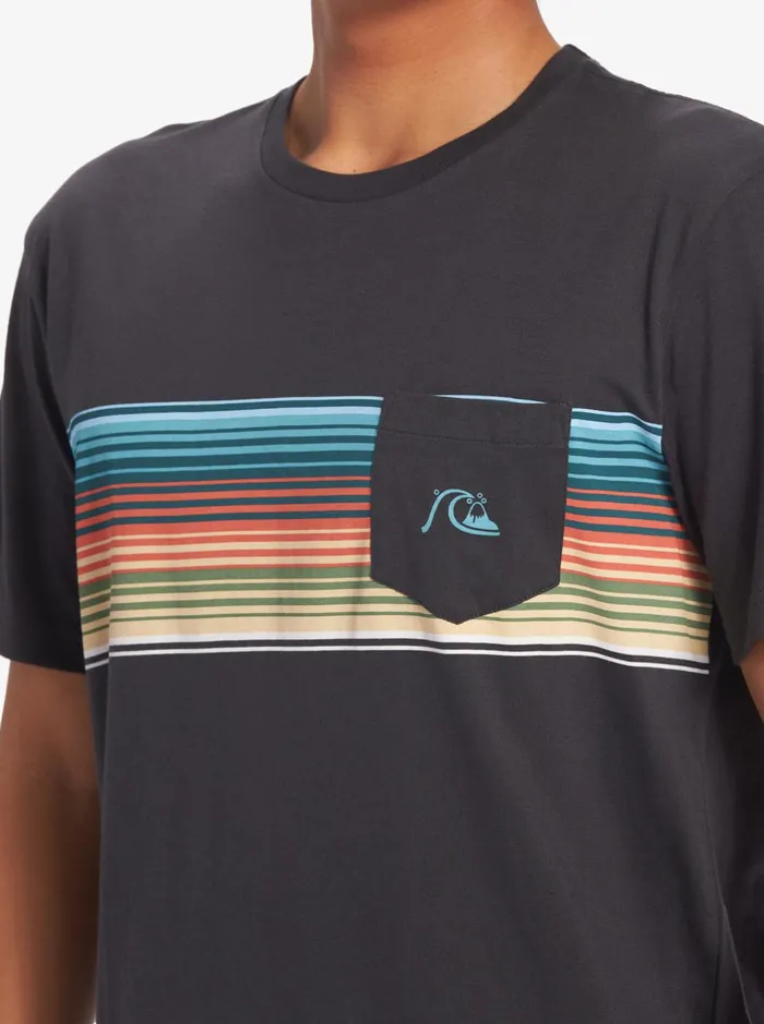 Tees Men Quiksilver Swell Vision Stripe Pocket TShirt Tarmac Tees Men Quiksilver Swell Vision Stripe Pocket TShirt Tarmac