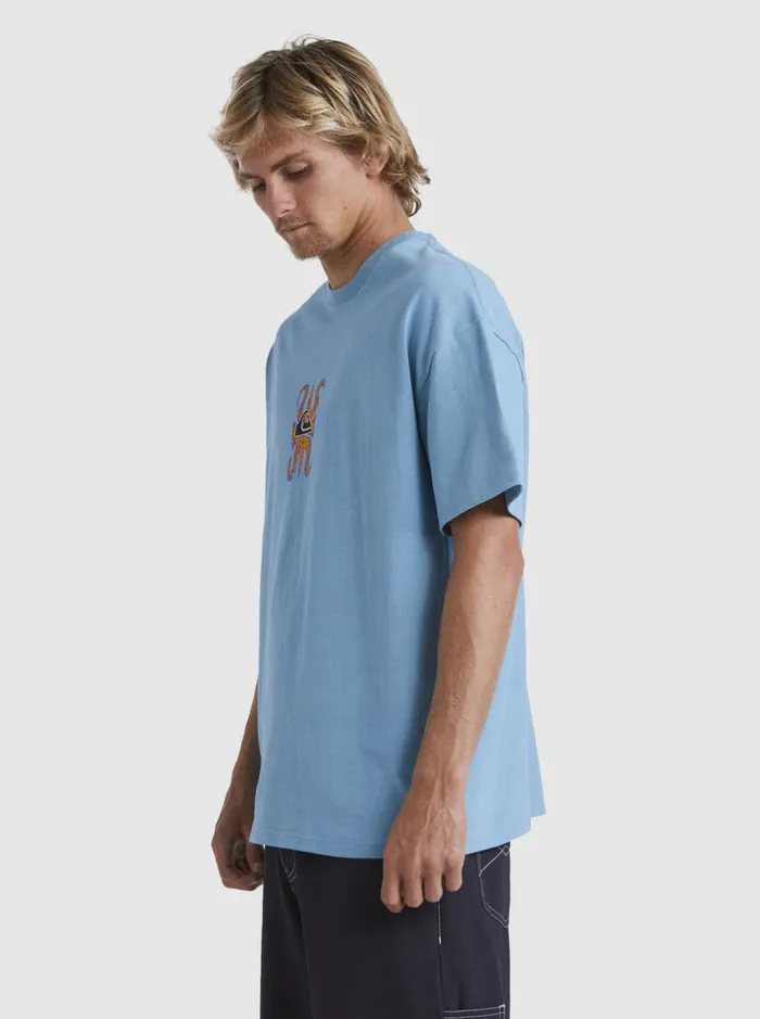 Tees Men Quiksilver Trident TShirt Adriatic Blue Tees Men Quiksilver Trident TShirt Adriatic Blue