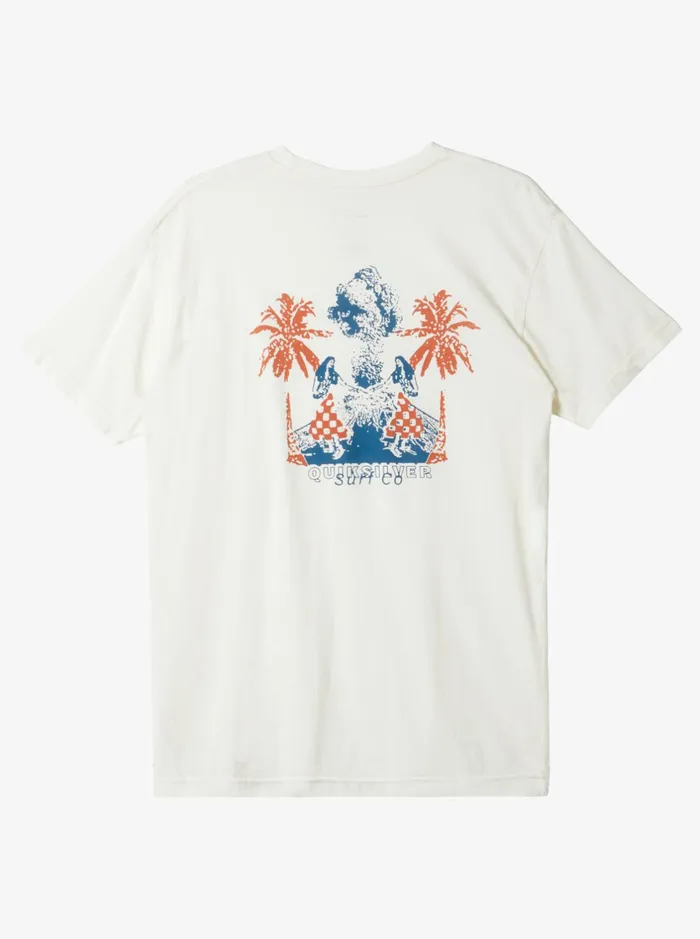 Tees Men Quiksilver Urban Volcano TShirt Antique White Tees Men Quiksilver Urban Volcano TShirt Antique White