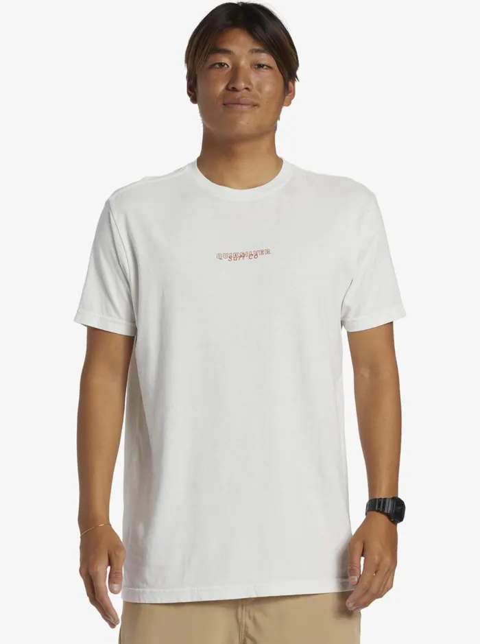 Tees Men Quiksilver Urban Volcano TShirt Antique White Tees Men Quiksilver Urban Volcano TShirt Antique White