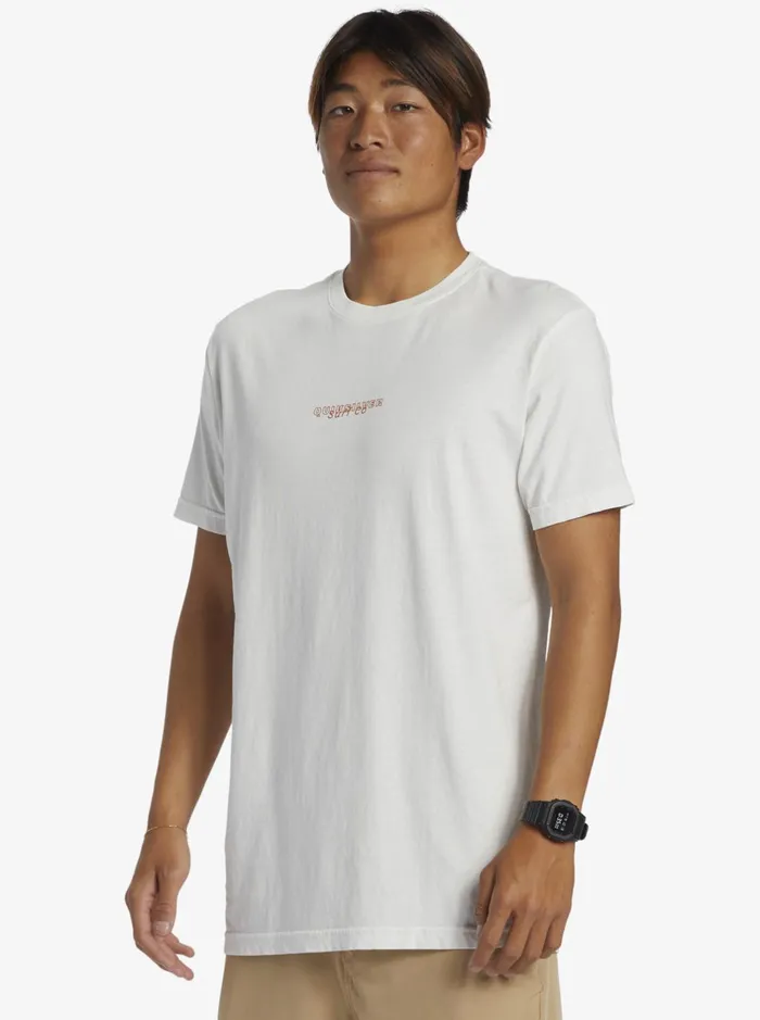 Tees Men Quiksilver Urban Volcano TShirt Antique White Tees Men Quiksilver Urban Volcano TShirt Antique White