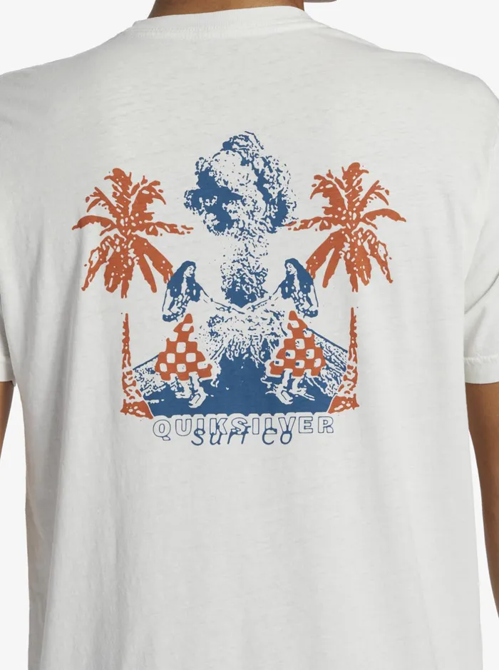 Tees Men Quiksilver Urban Volcano TShirt Antique White Tees Men Quiksilver Urban Volcano TShirt Antique White