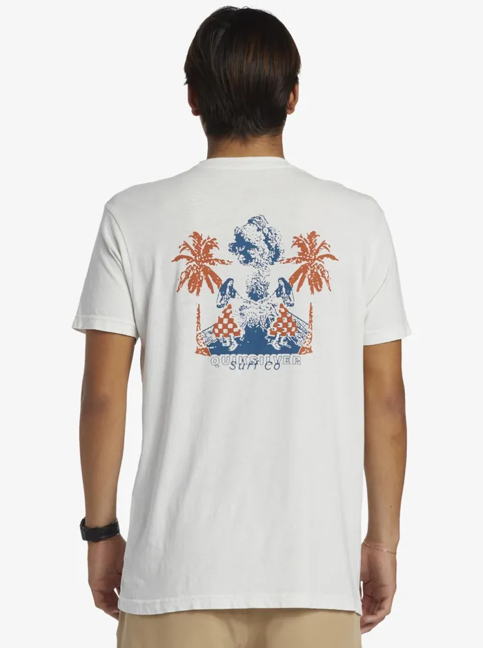 Tees Men Quiksilver Urban Volcano TShirt Antique White Tees Men Quiksilver Urban Volcano TShirt Antique White