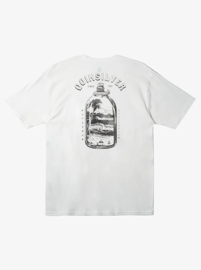Tees Men Quiksilver Waterman Bottled Up TShirt Snow White Tees Men Quiksilver Waterman Bottled Up TShirt Snow White