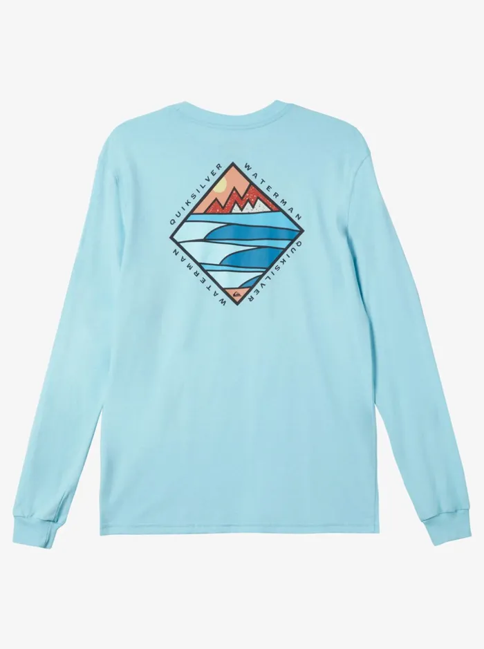 Tees Men Quiksilver Waterman Cross Chop Long Sleeve Q TShirt Gulf Stream Tees Men Quiksilver Waterman Cross Chop Long Sleeve Q TShirt Gulf Stream