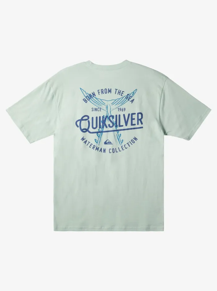 Tees Men Quiksilver Waterman Tails Up TShirt Subtle Green Tees Men Quiksilver Waterman Tails Up TShirt Subtle Green