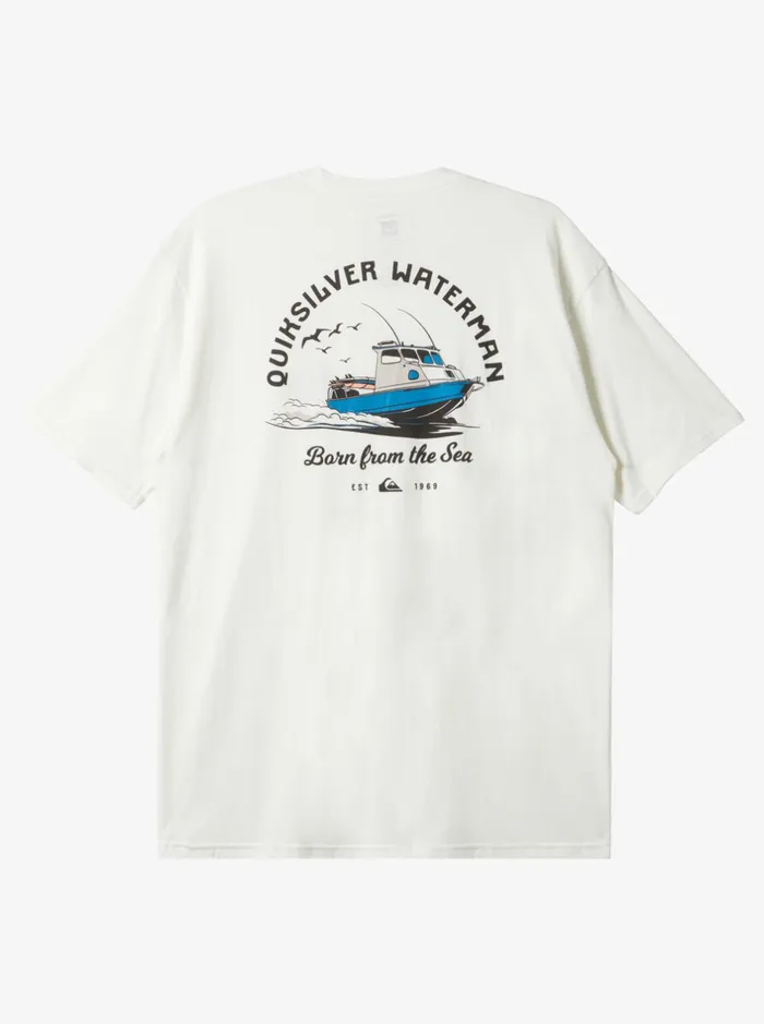 Tees Men Quiksilver Waterman Todos Run TShirt Snow White Tees Men Quiksilver Waterman Todos Run TShirt Snow White