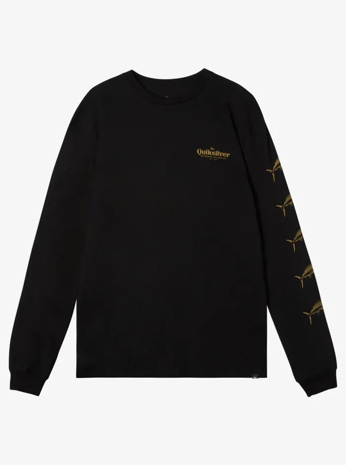 Tees Men Quiksilver Waterman Trophy Catch Long Sleeve Q TShirt Black