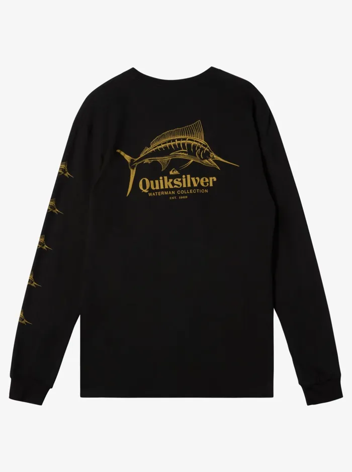 Tees Men Quiksilver Waterman Trophy Catch Long Sleeve Q TShirt Black Tees Men Quiksilver Waterman Trophy Catch Long Sleeve Q TShirt Black