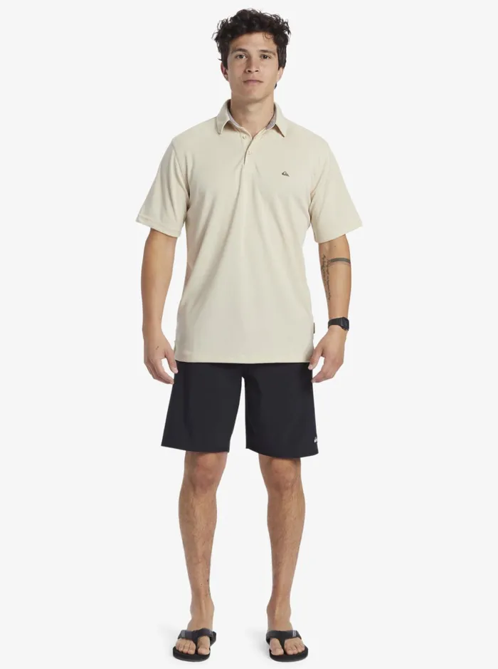 Tees Men Quiksilver Waterman Water Short Sleeve Polo Shirt Brown Rice Tees Men Quiksilver Waterman Water Short Sleeve Polo Shirt Brown Rice