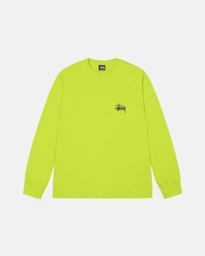 Tees Men Stussy BASIC STSSY LS TEE Keylime Tees Men Stussy BASIC STSSY LS TEE Keylime