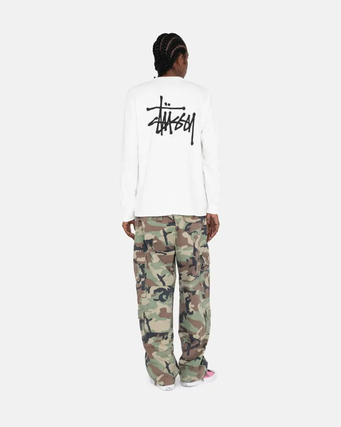 Tees Men Stussy BASIC STSSY LS TEE White Tees Men Stussy BASIC STSSY LS TEE White