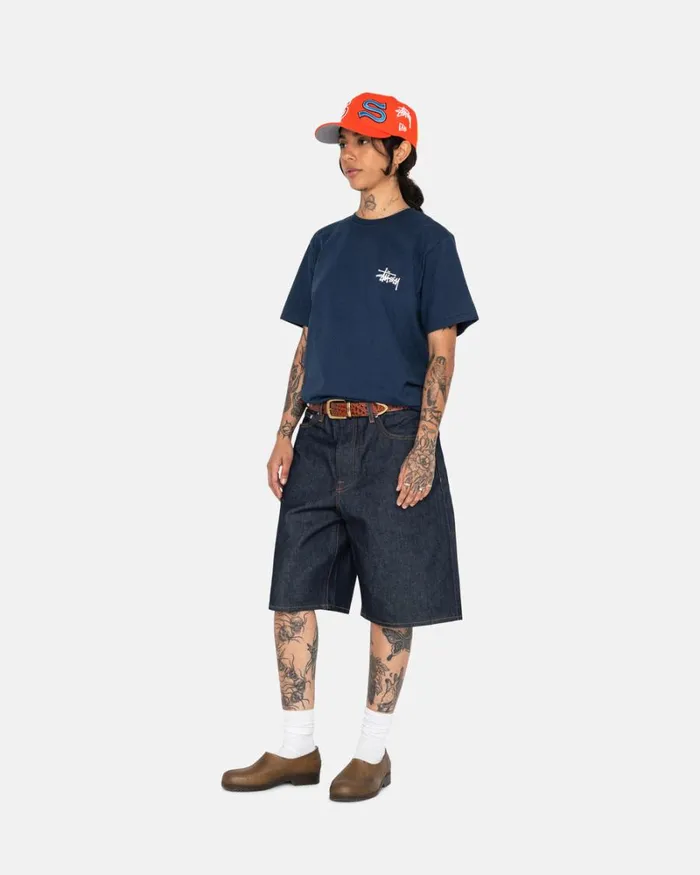 Tees Men Stussy BASIC STSSY TEE Navy Tees Men Stussy BASIC STSSY TEE Navy