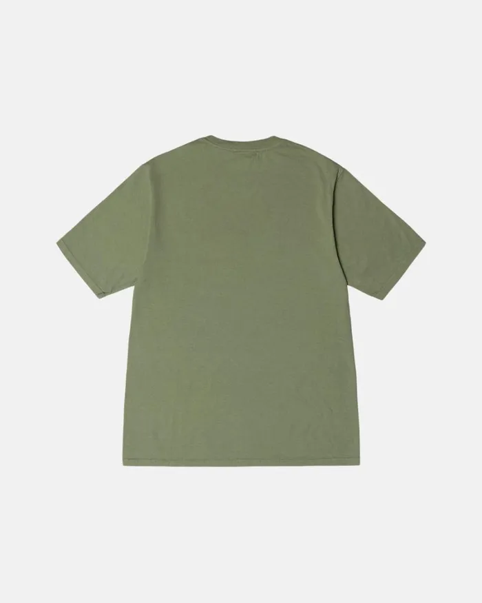 Tees Men Stussy S64 PIGMENT DYED TEE Artichoke Tees Men Stussy S64 PIGMENT DYED TEE Artichoke