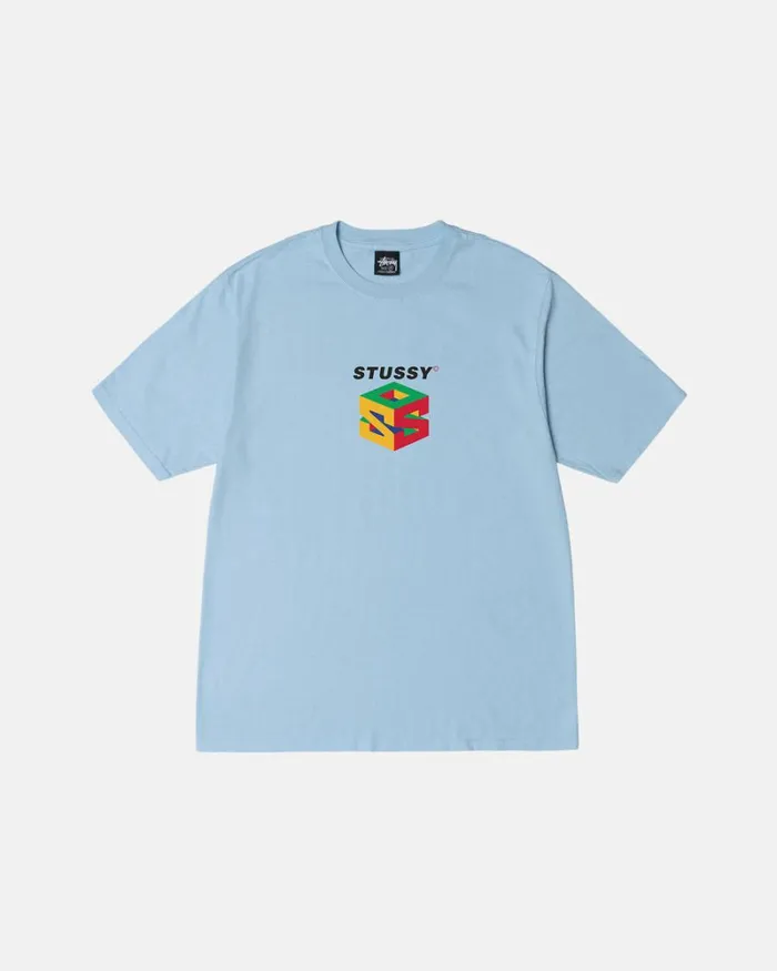 Tees Men Stussy S64 PIGMENT DYED TEE Sky Blue