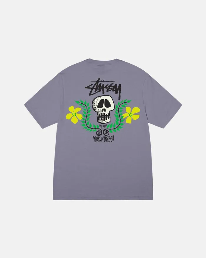 Tees Men Stussy SKULL CREST TEE Mauve