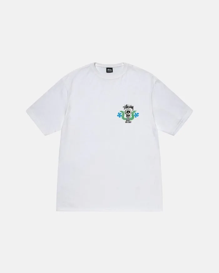 Tees Men Stussy SKULL CREST TEE White Tees Men Stussy SKULL CREST TEE White