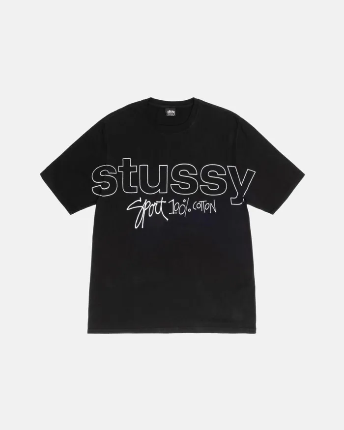 Tees Men Stussy SPORT 100 PIGMENT DYED TEE Black