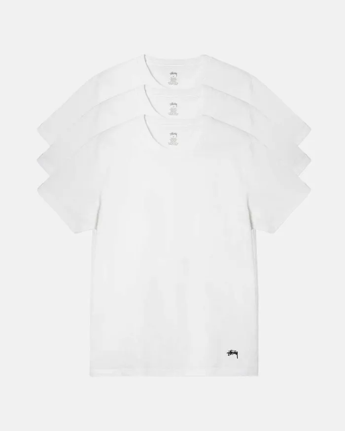Tees Men Stussy UNDERSHIRT 8211 3 PACK White