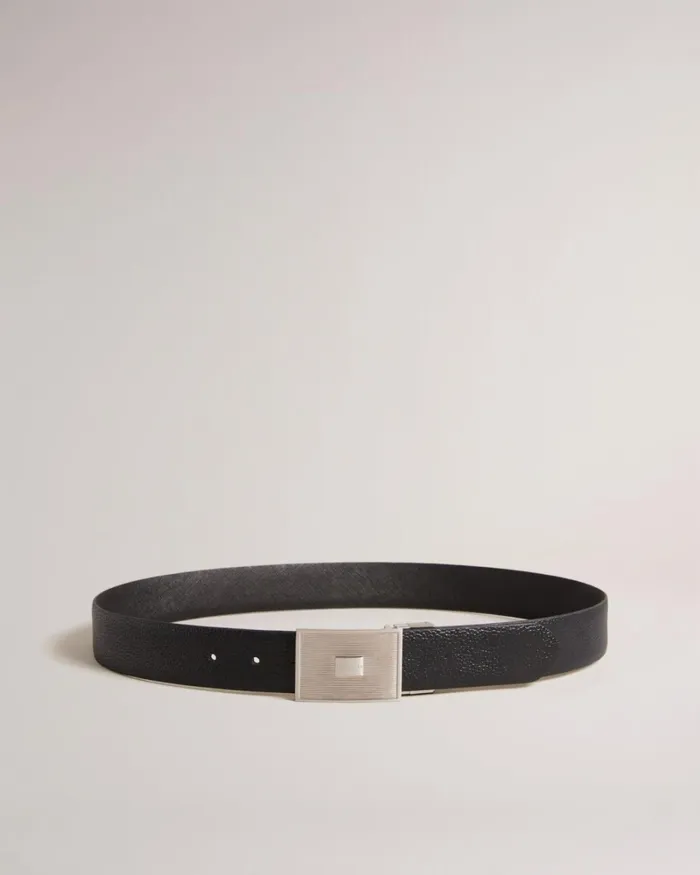 Textured Buckle Belt Black Men Ted Baker Belts