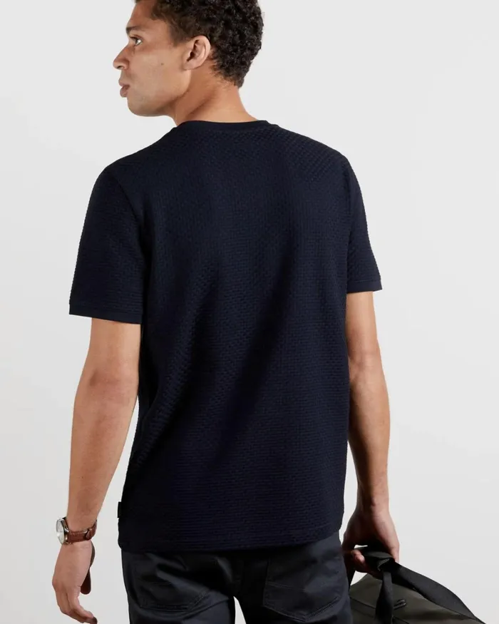 Textured Cotton Tshirt Navy Men Ted Baker Clothing Textured Cotton Tshirt Navy Men Ted Baker Clothing