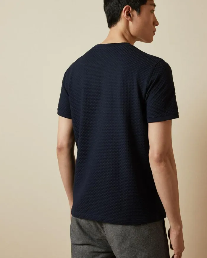 Textured Cotton Tshirt Navy Men Ted Baker Clothing Textured Cotton Tshirt Navy Men Ted Baker Clothing