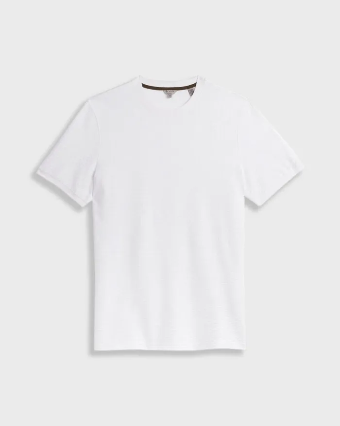 Textured Cotton Tshirt White Men Ted Baker Clothing