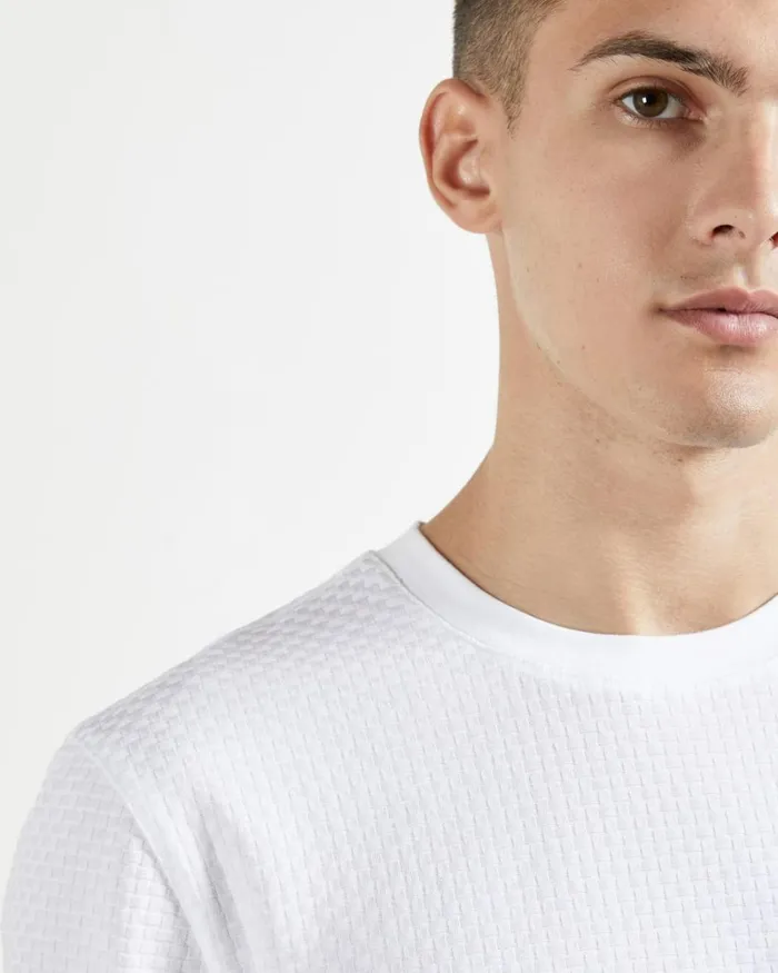 Textured Cotton Tshirt White Men Ted Baker Clothing Textured Cotton Tshirt White Men Ted Baker Clothing
