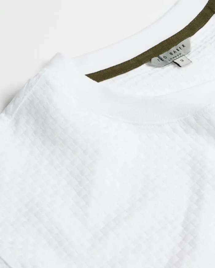 Textured Cotton Tshirt White Men Ted Baker Clothing Textured Cotton Tshirt White Men Ted Baker Clothing