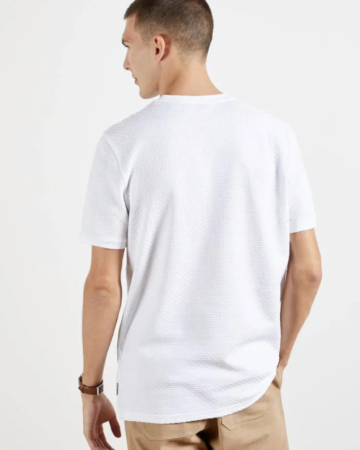 Textured Cotton Tshirt White Men Ted Baker Clothing Textured Cotton Tshirt White Men Ted Baker Clothing