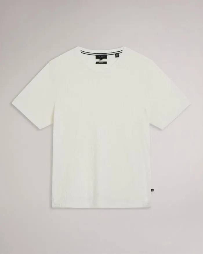 Textured Regular Fit TShirt White Men Ted Baker Clothing