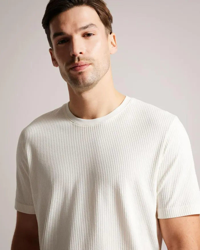 Textured Regular Fit TShirt White Men Ted Baker Clothing Textured Regular Fit TShirt White Men Ted Baker Clothing