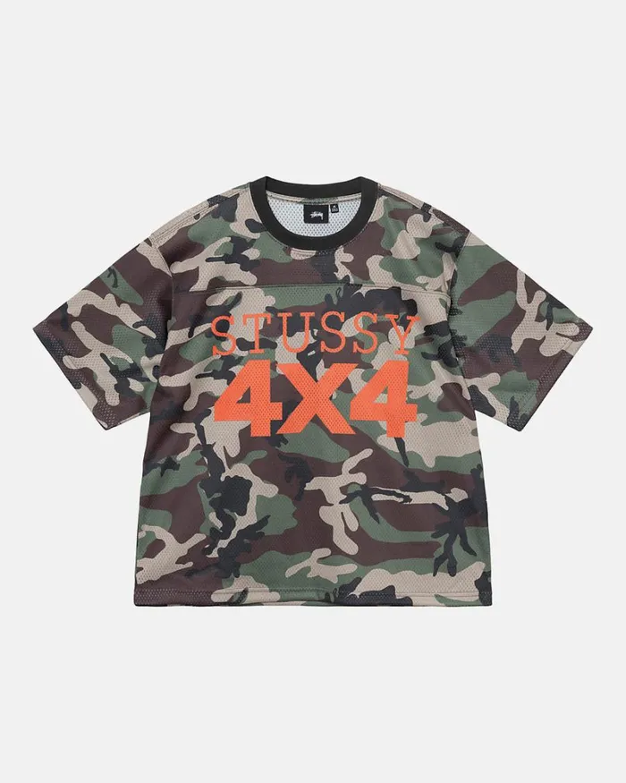 Tops and Shirts Men Stussy 4X4 MESH FOOTBALL JERSEY Camo