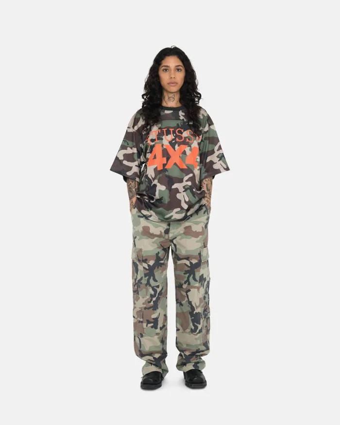 Tops and Shirts Men Stussy 4X4 MESH FOOTBALL JERSEY Camo Tops and Shirts Men Stussy 4X4 MESH FOOTBALL JERSEY Camo