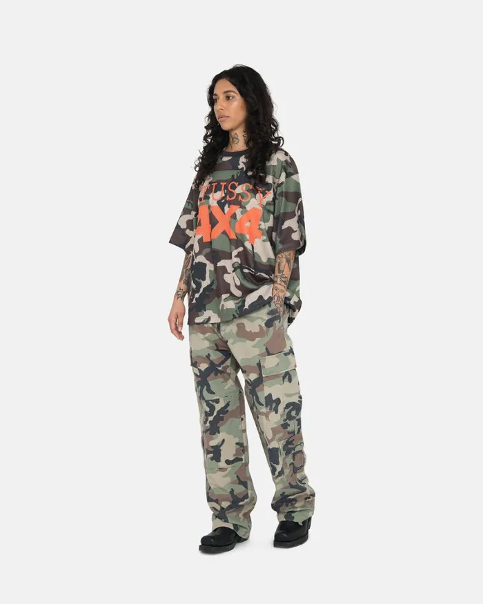 Tops and Shirts Men Stussy 4X4 MESH FOOTBALL JERSEY Camo Tops and Shirts Men Stussy 4X4 MESH FOOTBALL JERSEY Camo