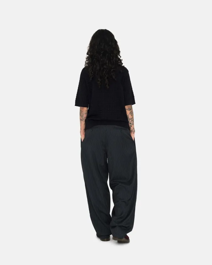 Tops and Shirts Men Stussy HALF ZIP POLO SWEATER Black Tops and Shirts Men Stussy HALF ZIP POLO SWEATER Black