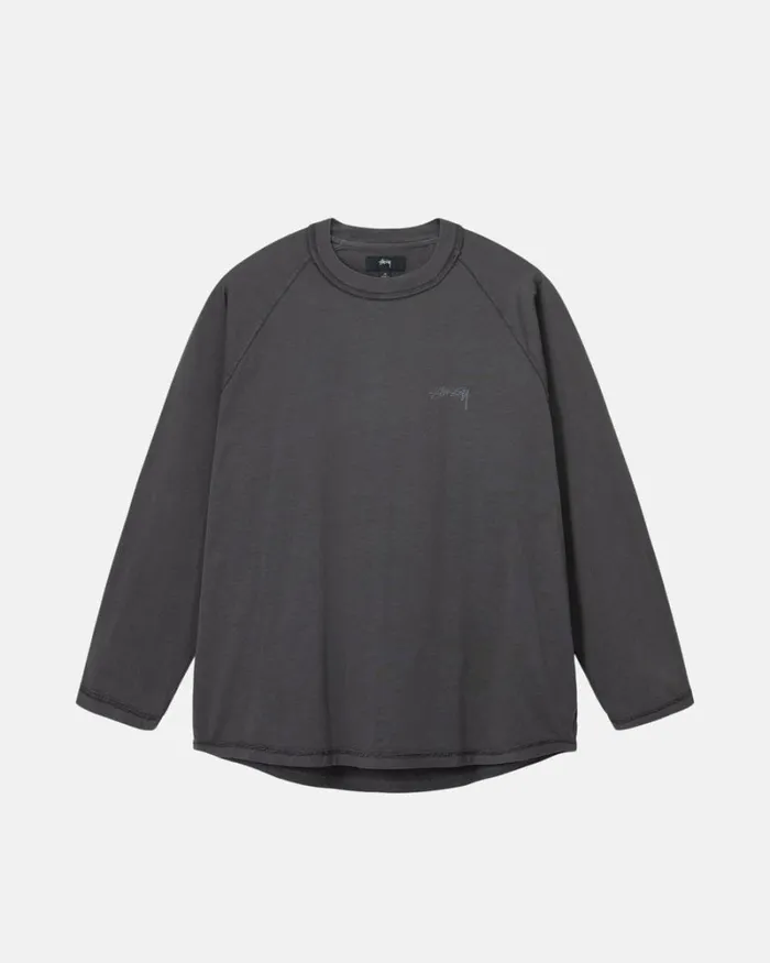 Tops and Shirts Men Stussy INSIDE OUT RAGLAN Faded Black