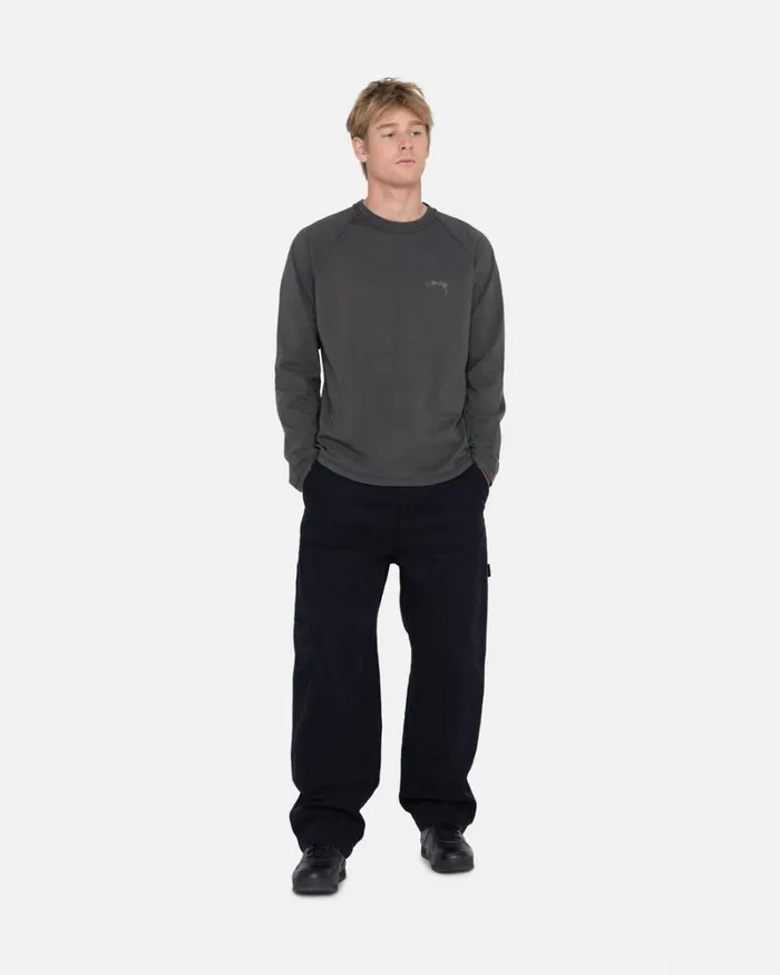 Tops and Shirts Men Stussy INSIDE OUT RAGLAN Faded Black Tops and Shirts Men Stussy INSIDE OUT RAGLAN Faded Black