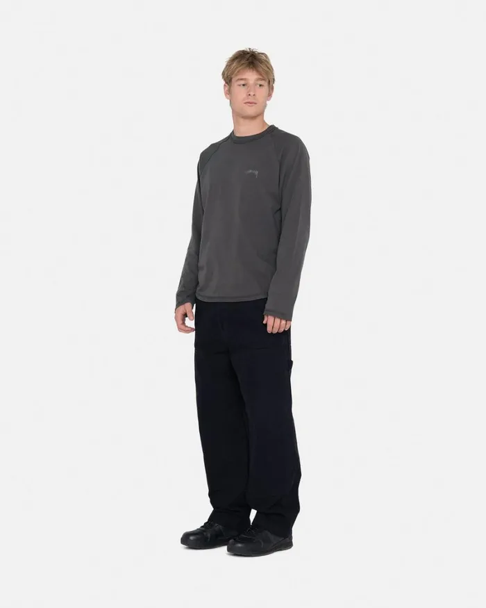 Tops and Shirts Men Stussy INSIDE OUT RAGLAN Faded Black Tops and Shirts Men Stussy INSIDE OUT RAGLAN Faded Black