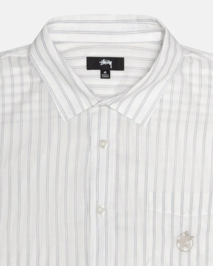 Tops and Shirts Men Stussy LIGHTWEIGHT CLASSIC SHIRT White Tops and Shirts Men Stussy LIGHTWEIGHT CLASSIC SHIRT White