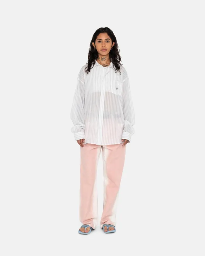 Tops and Shirts Men Stussy LIGHTWEIGHT CLASSIC SHIRT White Tops and Shirts Men Stussy LIGHTWEIGHT CLASSIC SHIRT White