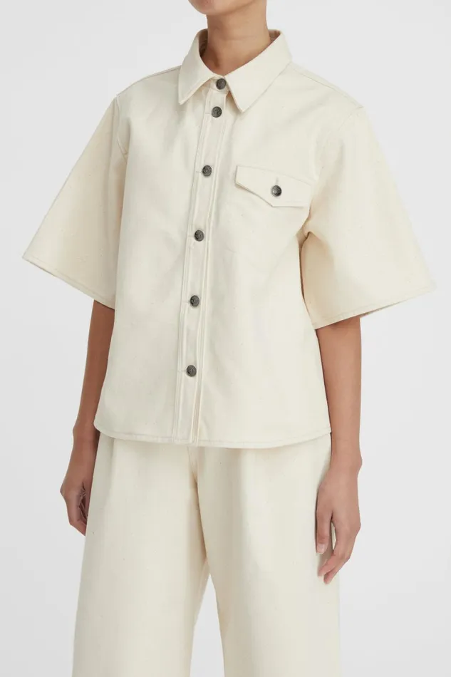 Tops And Shirts Women Lee Mathews LM Denim SS Shirt Tops And Shirts Women Lee Mathews LM Denim SS Shirt