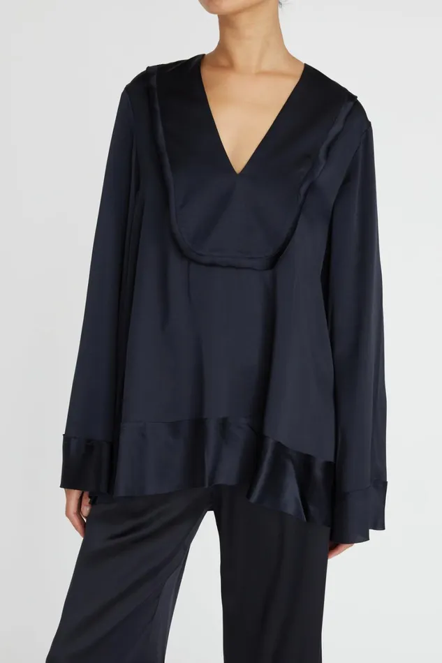 Tops And Shirts Women Lee Mathews Stella Silk Satin LS Blouse Tops And Shirts Women Lee Mathews Stella Silk Satin LS Blouse