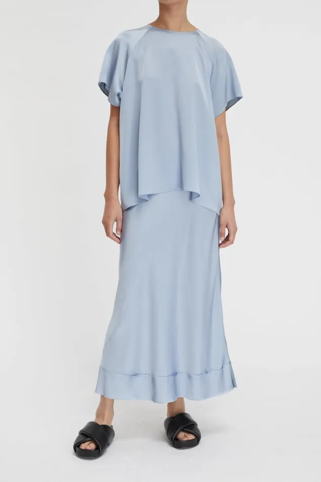 Tops And Shirts Women Lee Mathews Stella Silk Satin Raglan Tee Tops And Shirts Women Lee Mathews Stella Silk Satin Raglan Tee